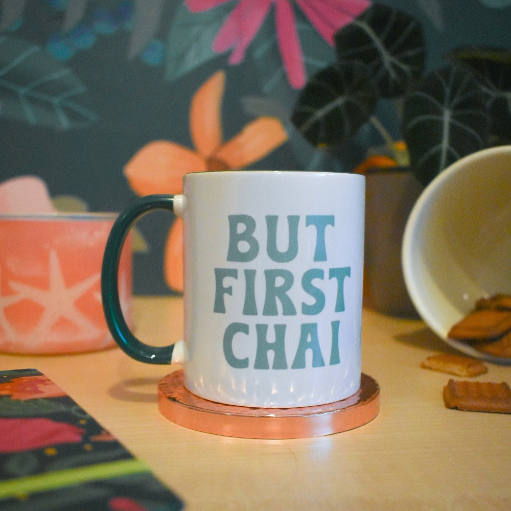 ea Time Elegance - Ceramic Chai Mug with Artistic Flair
