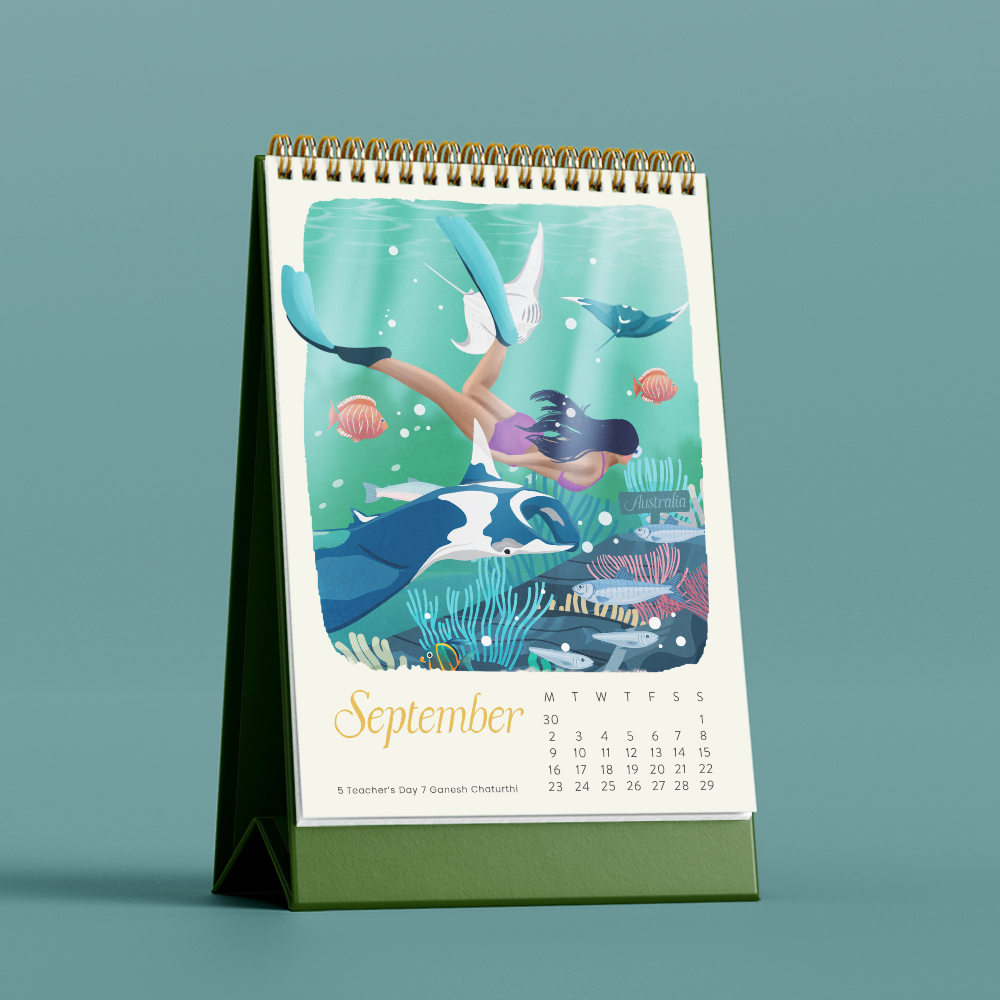 Chic Travel-Themed Desk Planner – Stay Inspired in 2024