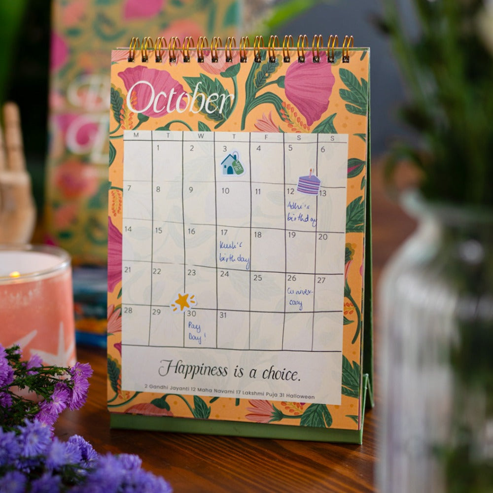 2024 Botanical Bloom Desk Calendar – A Touch of Nature Every Month.