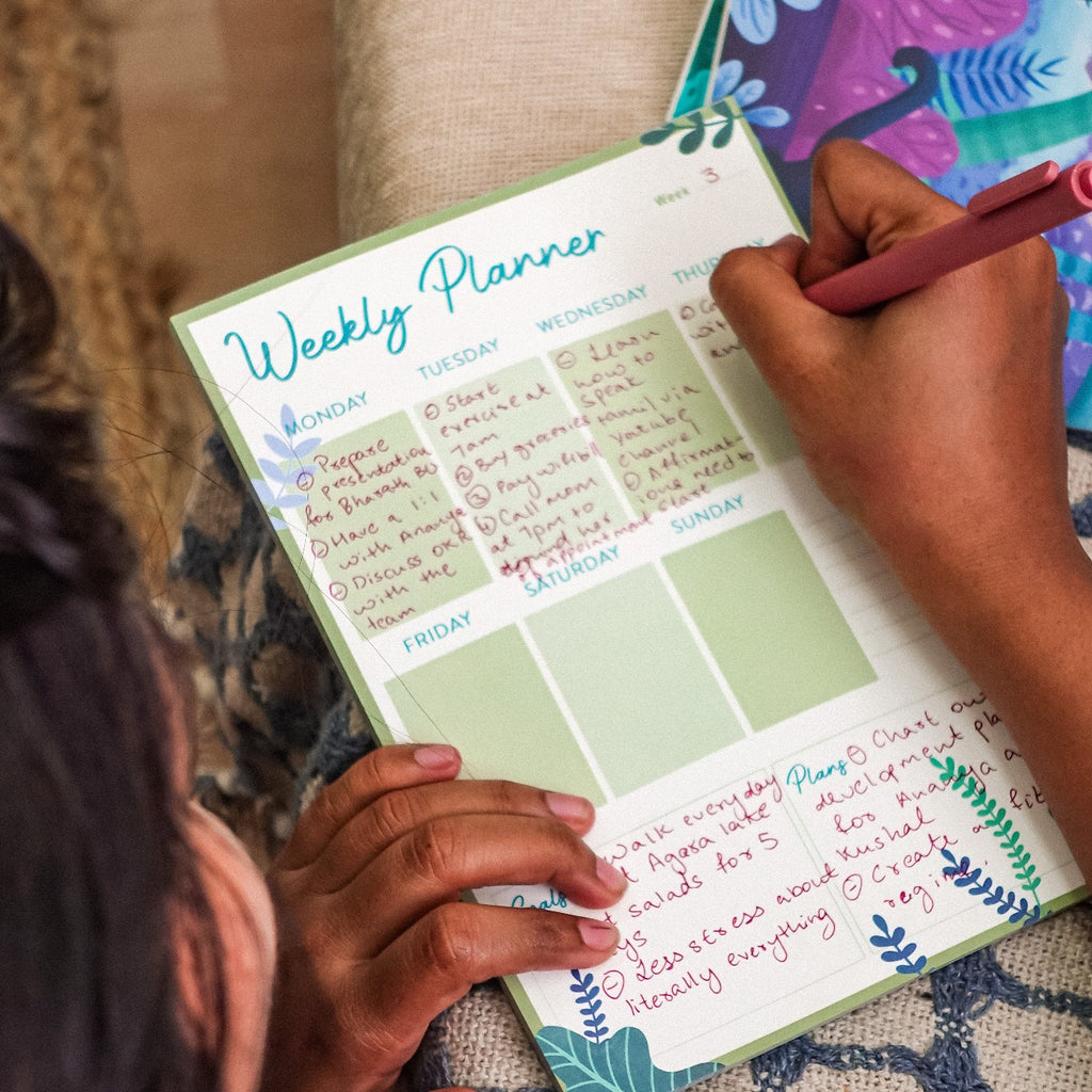 weekly Goal Setting Pad - Floral Stationery