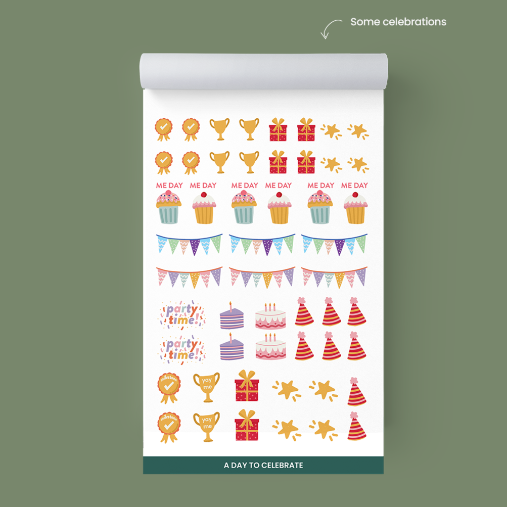 Celebrations Planner Stickers – Mark Special Occasions and Events in Style