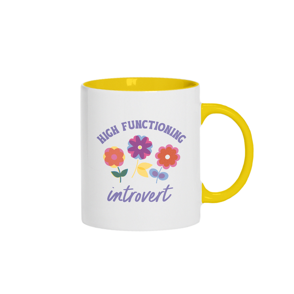 High Functioning Introvert Coffee Mug - Artist Illustrated Ceramic Drinkware