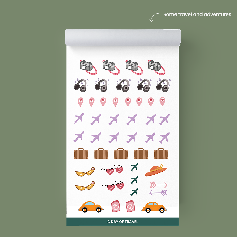 Travel-Themed Planner Stickers – Plan and Document Your Adventures