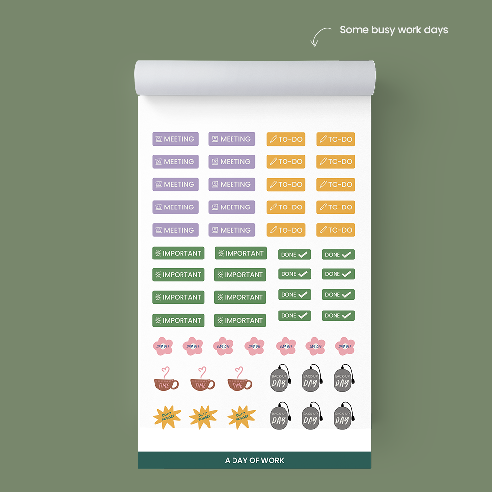 Work-Related Planner Stickers – Organize Your Work Schedule and Tasks.