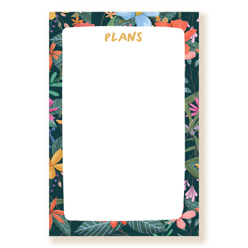 Illustrated Notepad with Colorful Floral Design