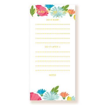 Illustrated Notepad with Colorful Floral Design