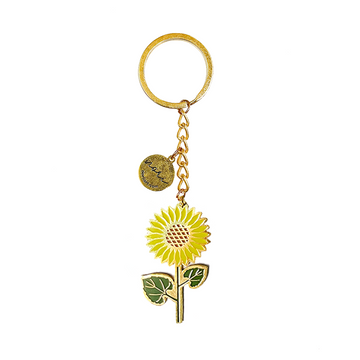 Sunflower Enamel Keychain - Bright and Cheerful Floral Accessory
