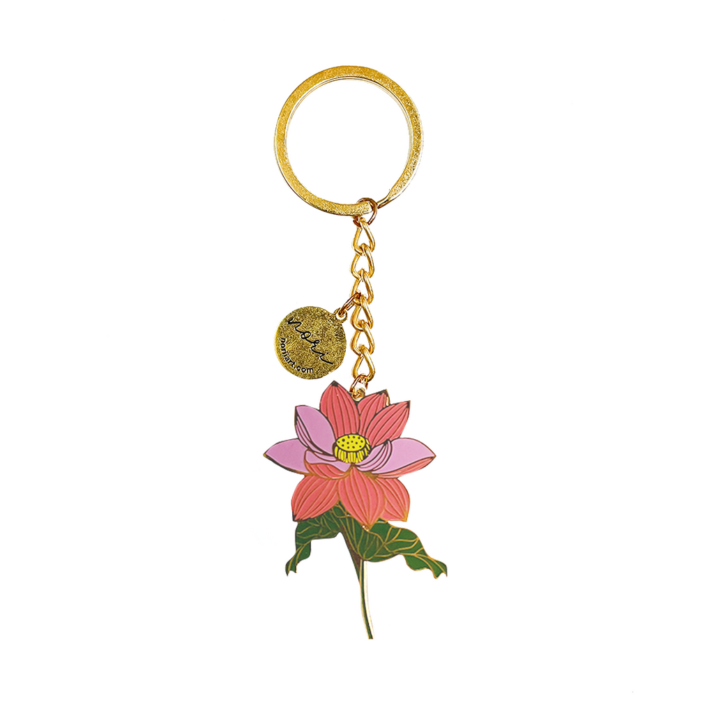 Enamel Lotus Keychain - Symbol of Purity and Renewal
