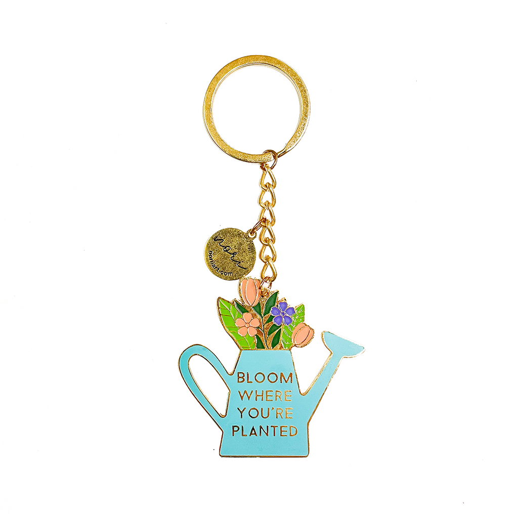 Inspirational Enamel Keychain - 'Bloom Where You're Planted
