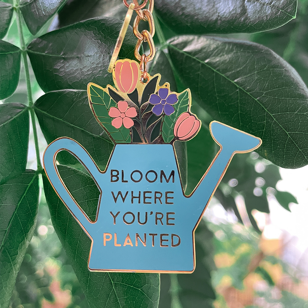 Floral Design Keychain - Empowering Message Accessory