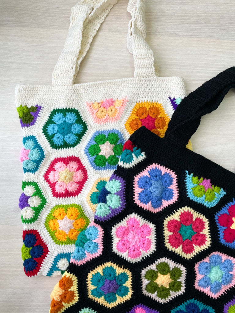 Handmade Spring Fling Crochet Tote Bag - Floral Design