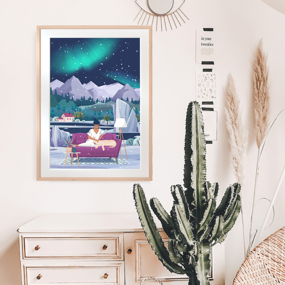 Northern Lights in Norway - Captivating 'Norway Blues' Wall Art
