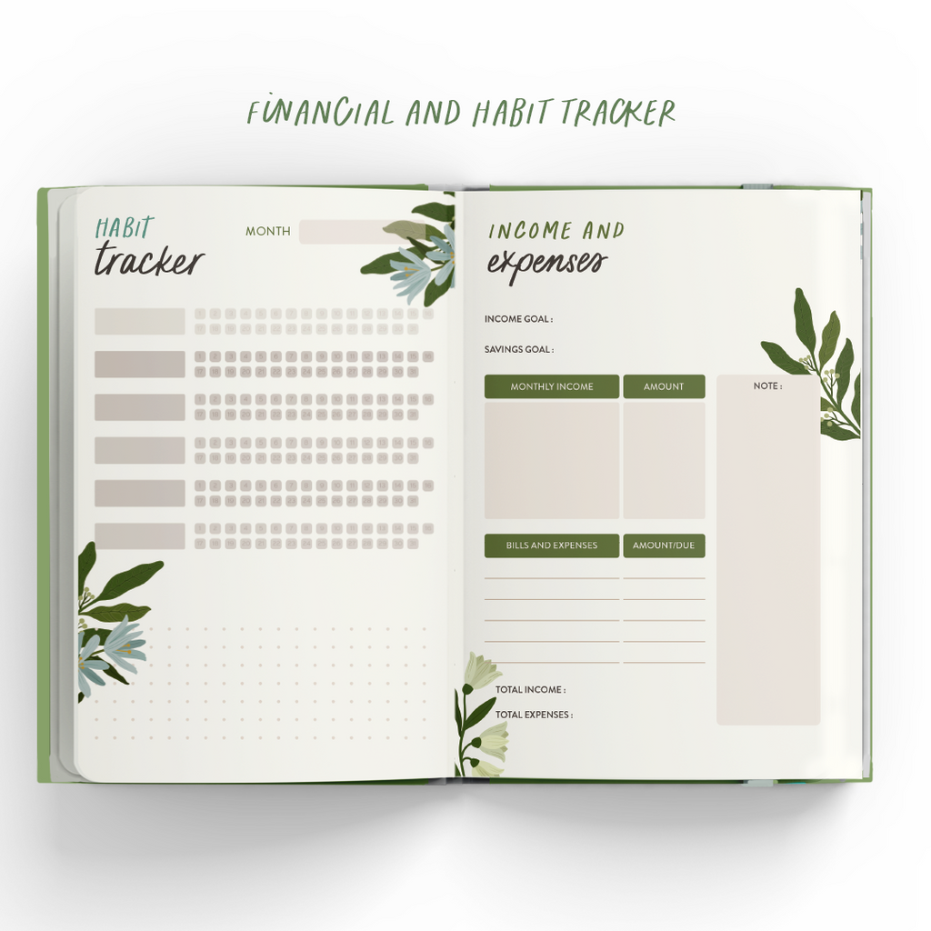 Undated Planner - Floral Design for Dream Planning