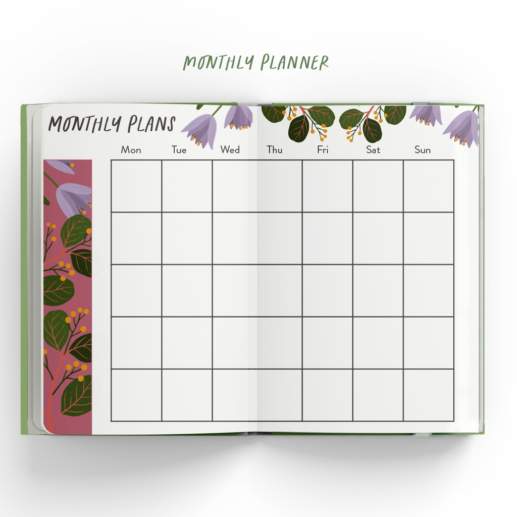 Undated Planner with Inspiring Quote - Floral Theme